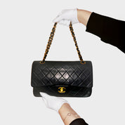 CHANEL • Timeless 25 double flap bag • Black