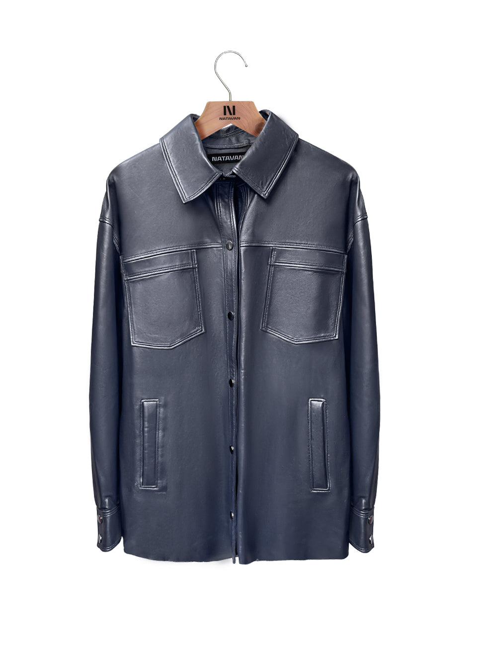 PAYIZ Leather shirt • Dark blue