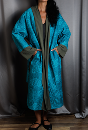 GEZMEK Kaftan • Cerulean & olive